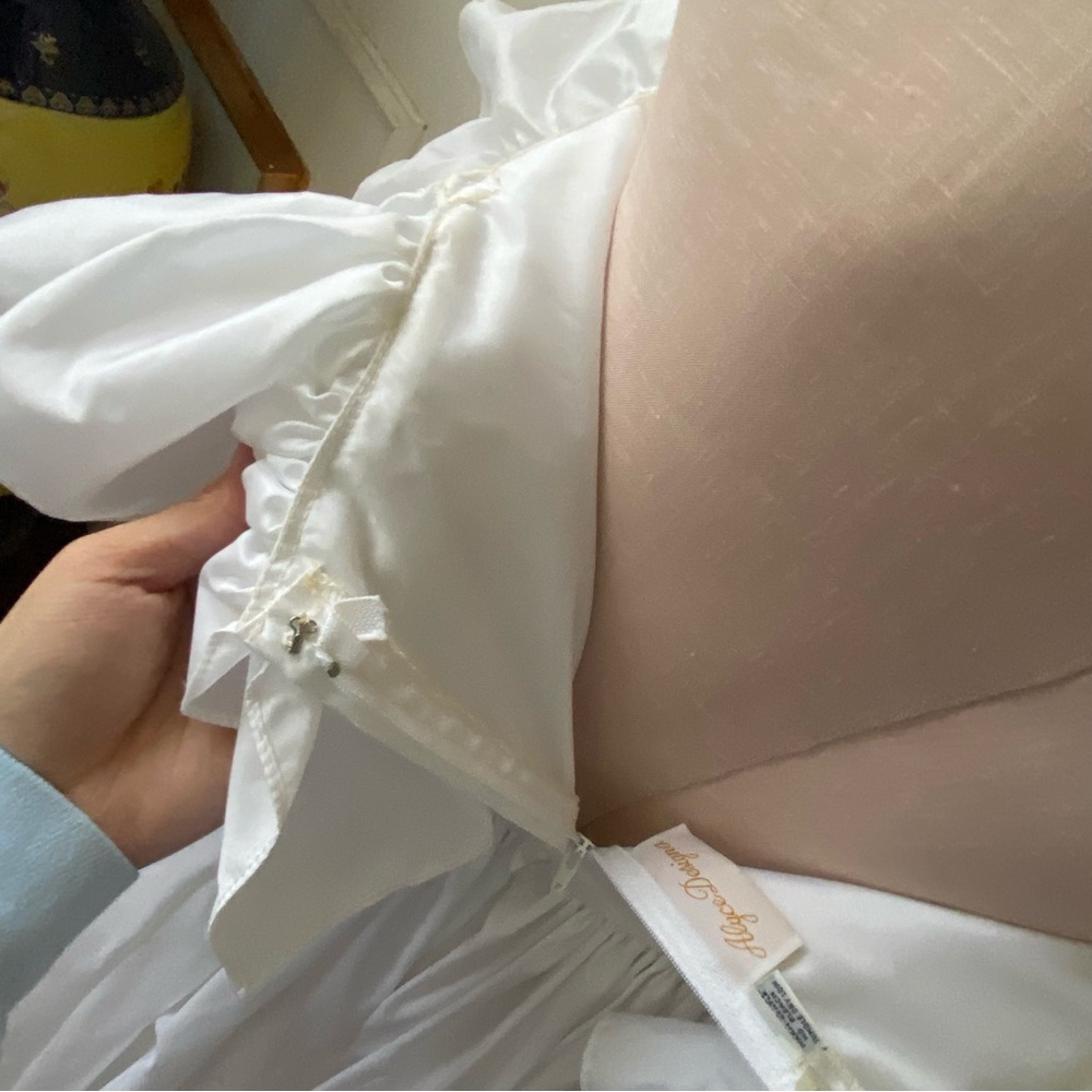 White Off-Shoulder Ruffle Ball Gown Dress - Picture 9 of 12